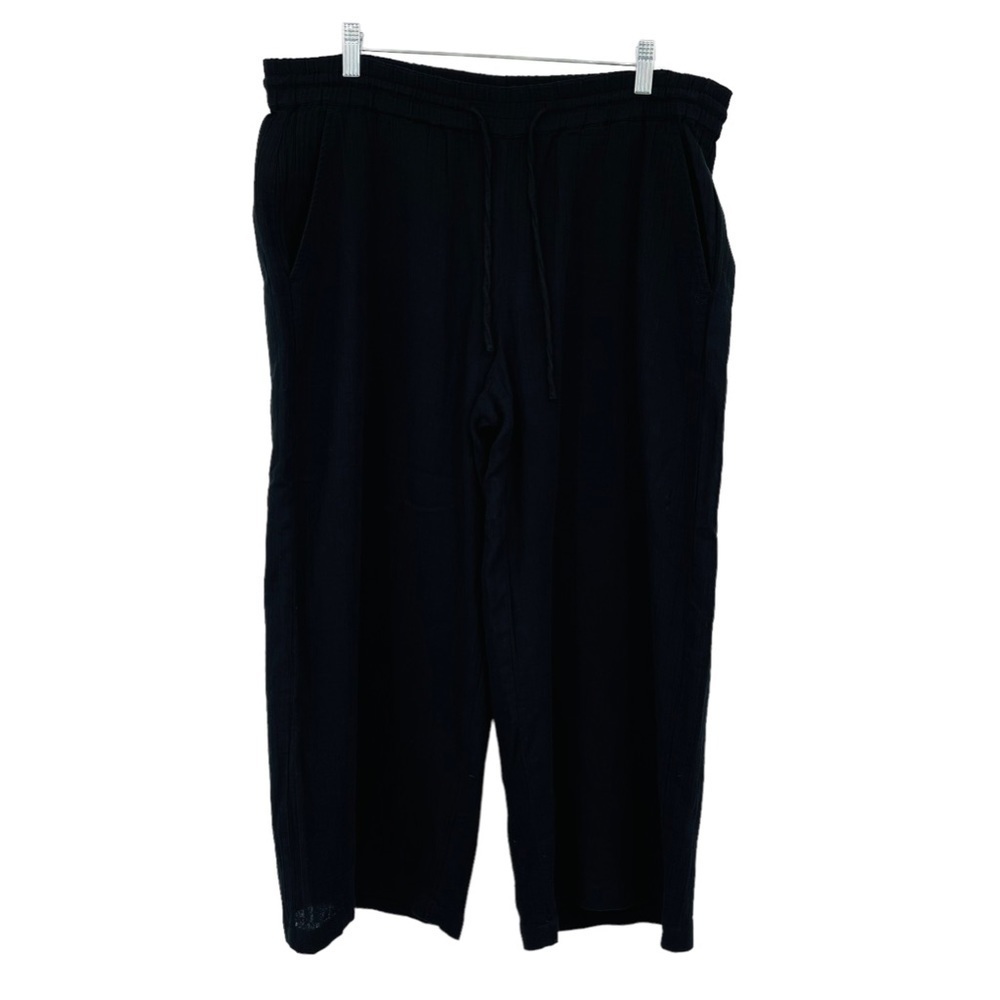 Eileen Fisher organic cotton gauzy crop wide leg pants‎ oversized women's size S